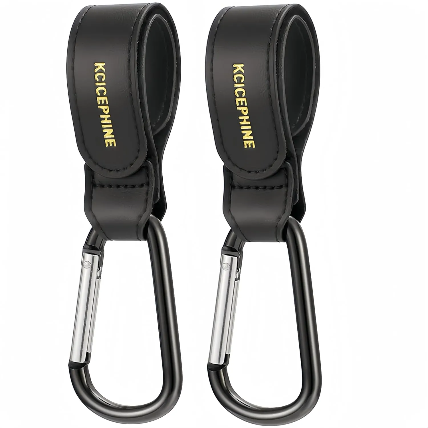2 Pack Stroller Hooks, Stroller Straps for Diaper Bags,Adjustable Stroller Carabiner Clip,Baby Stroller Accessories for nuna,Uppababy,Bob,Hook for Bike,Scooter,Wheelchair,Walker AccessoriesBlack