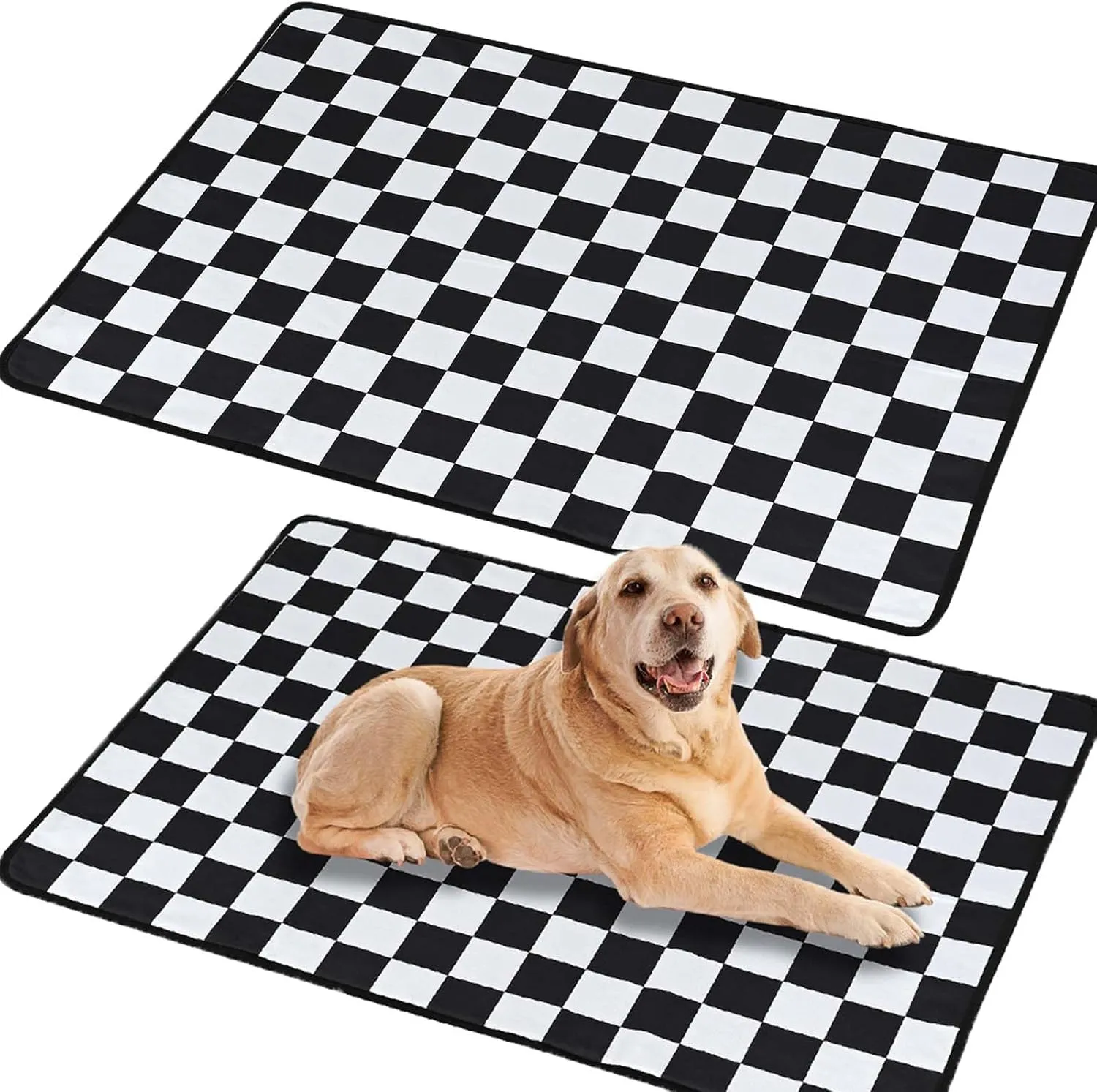 2 Pack Washable Puppy Pee Pad for Dogs & Pets Cat Guinea Pig Rabbit, 36x24 4-Layer Reusable Non-Slip Mat for Potty Training Whelping Food, Dog Essentials for Bed Crate Cage Panel Pen Sofa