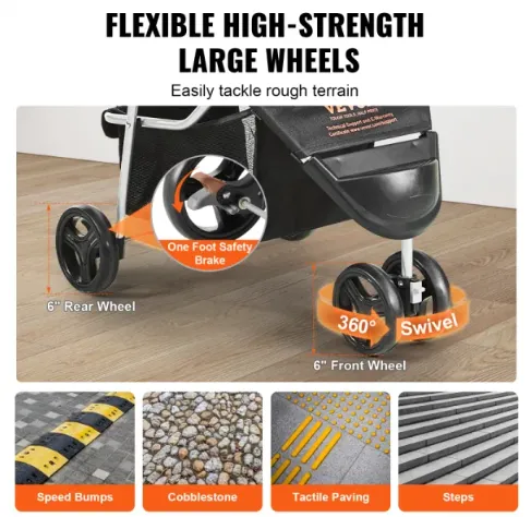3 Wheel Stroller for Small Dogs and Cats
