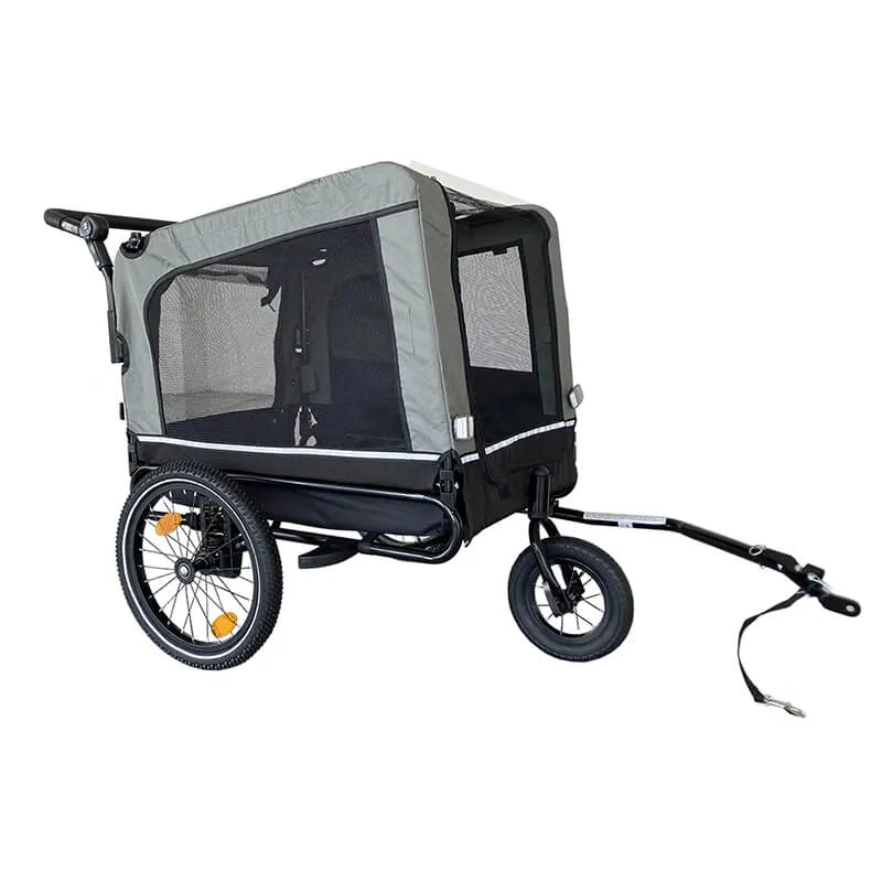 54" Outdoor Heavy Duty Foldable Utility Pet Stroller - Black/Gray Dog Bicycle Trailer