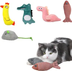 5Pcs Catnip Toys for Indoor Cats - Interactive Plush Cat Chew Pillow Toys - Bluey Plush