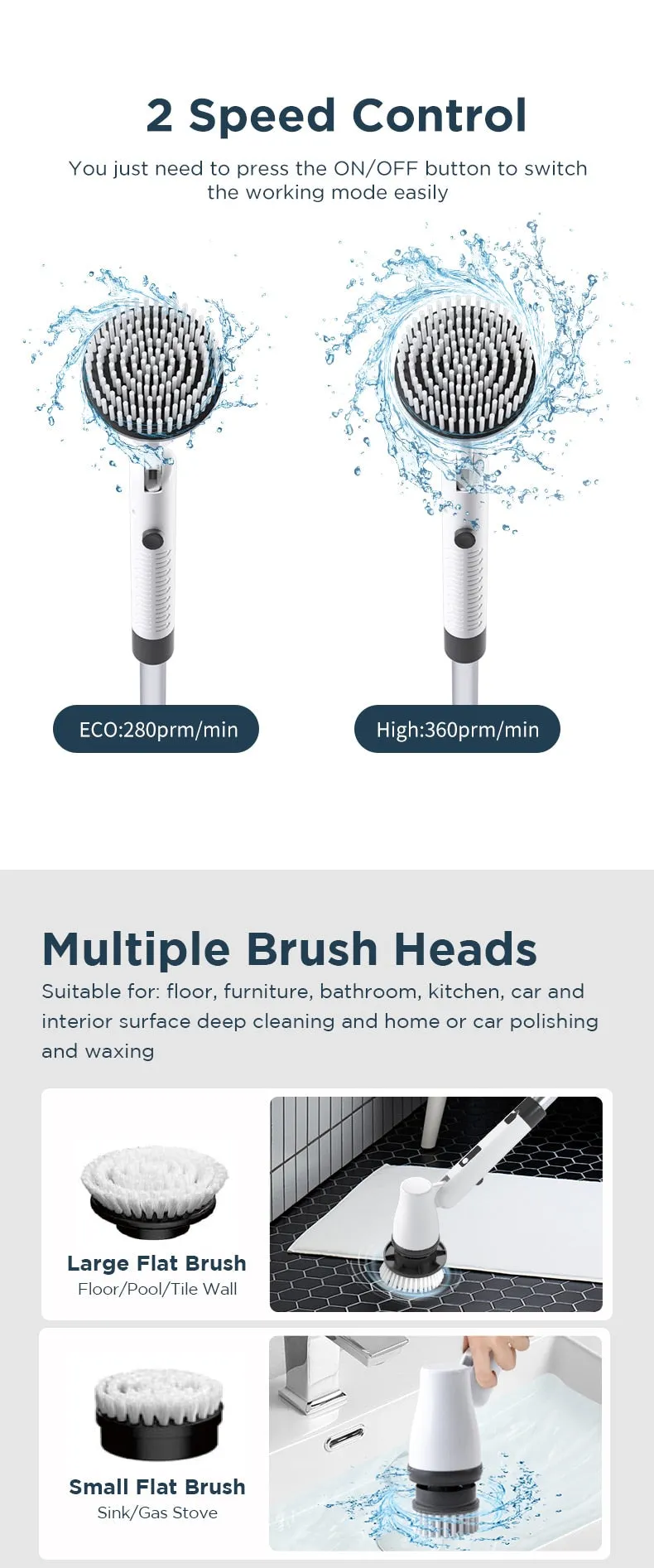 7 In 1 Adjustable Electric Cleaning Brush