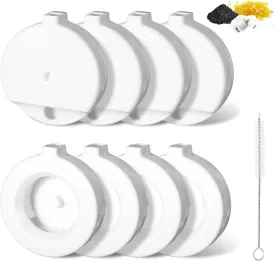 8Pcs Pet Water Fountain Filters, Dog Water Filter Replacement for Gravity Water Bowl for Dogs with 1 Brush, Triple Filters for 3L/3.6L/4.6L/6L/8L Pet Gravity Water Dispenser