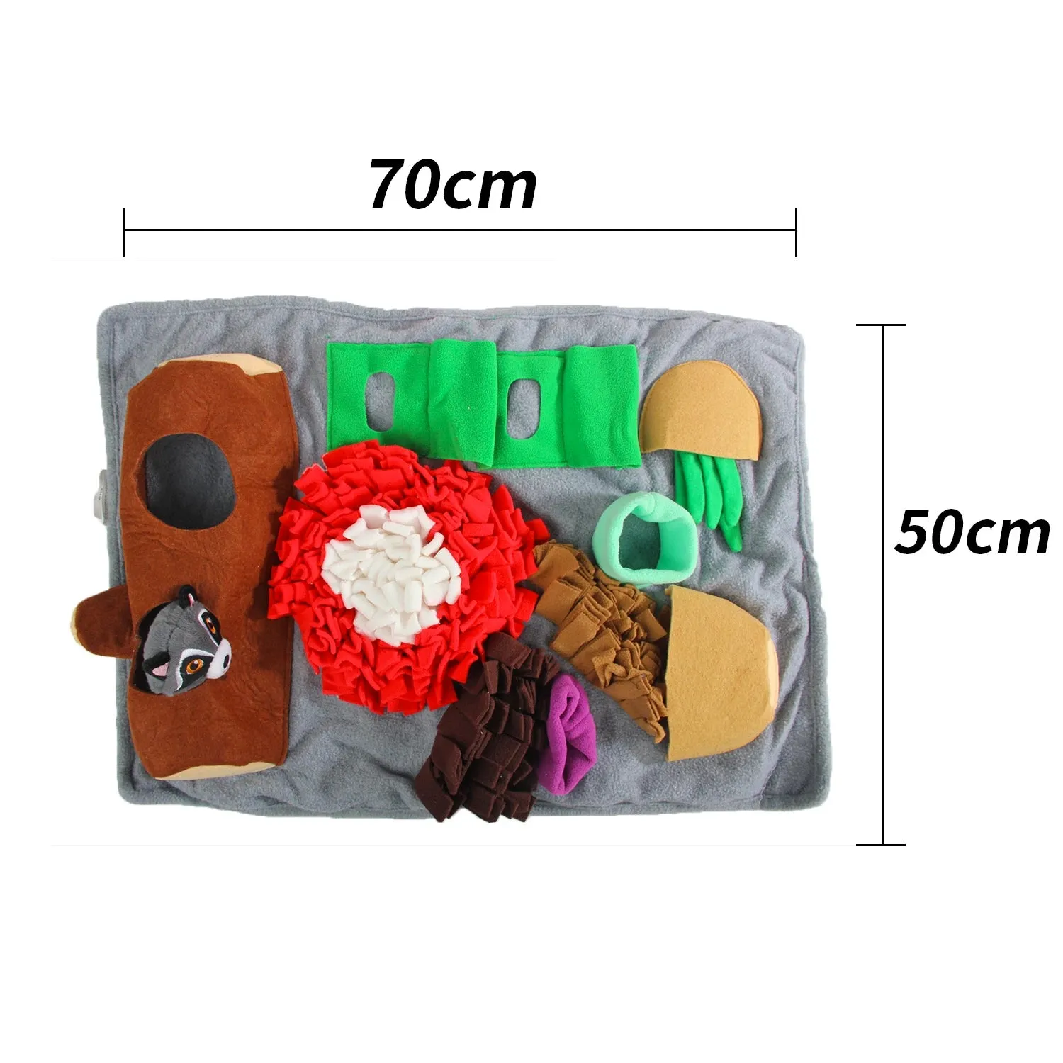 All For Paws Dig It! Fluffy Play & Treat Mat with Racoon Toy