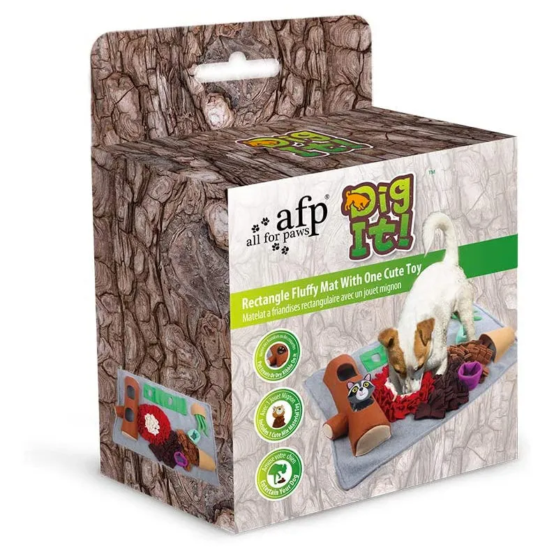 All For Paws Dig It! Fluffy Play & Treat Mat with Racoon Toy