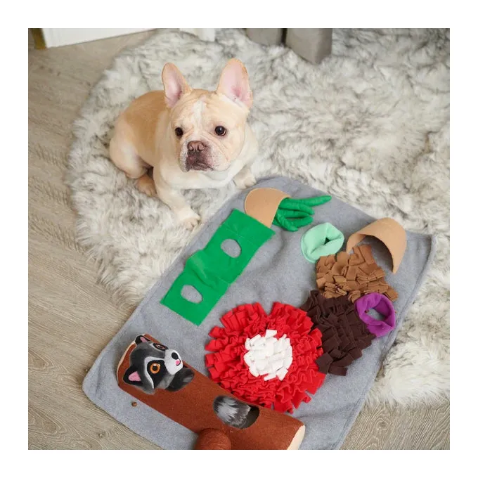 All For Paws Dig It! Fluffy Play & Treat Mat with Racoon Toy