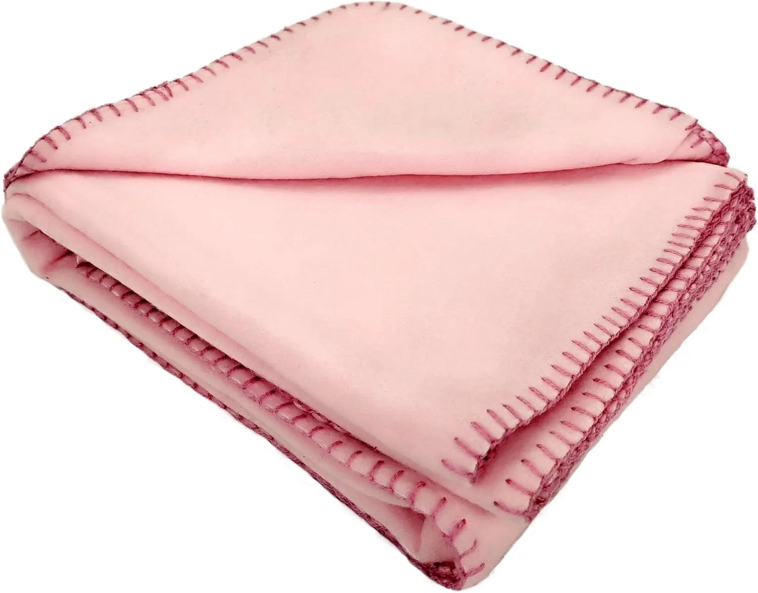Anico Cozy Polar Fleece Blanket  50" x 60" Light Pink Throw, Ultra Soft & Warm