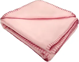 Anico Cozy Polar Fleece Blanket  50" x 60" Light Pink Throw, Ultra Soft & Warm