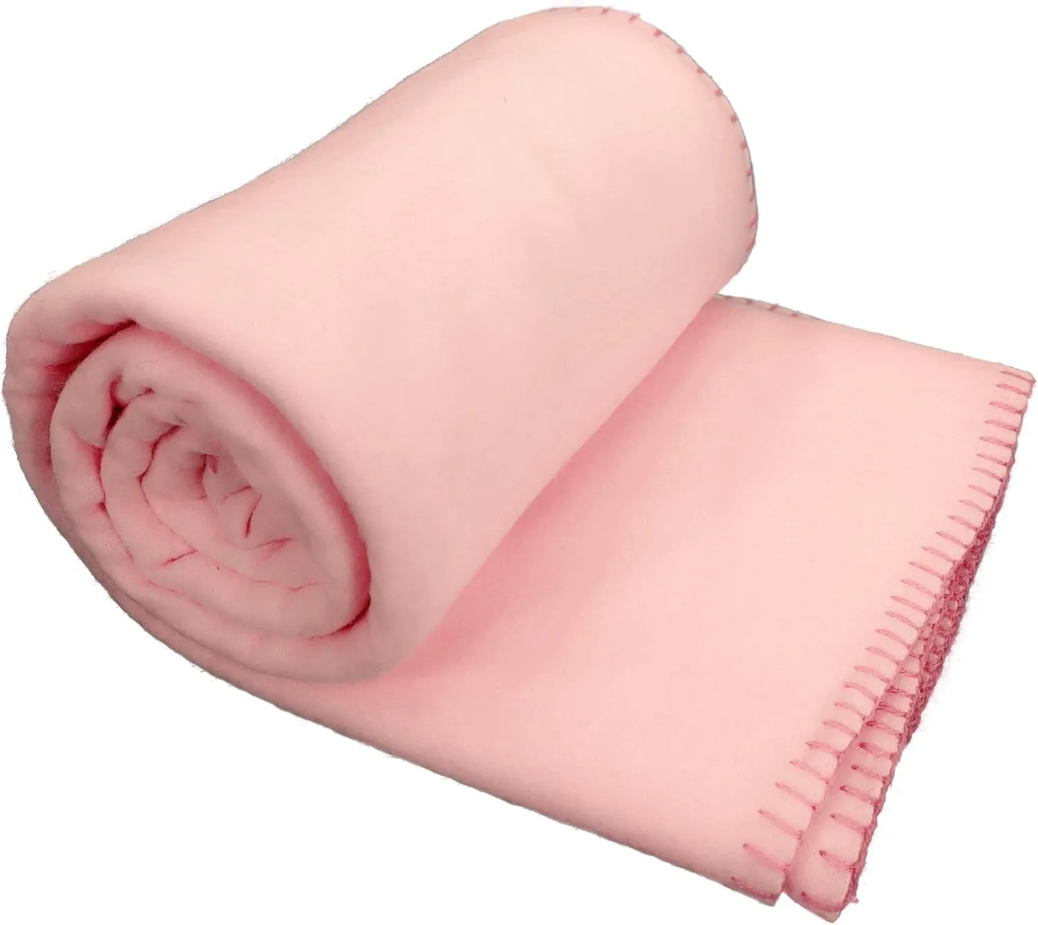 Anico Cozy Polar Fleece Blanket  50" x 60" Light Pink Throw, Ultra Soft & Warm