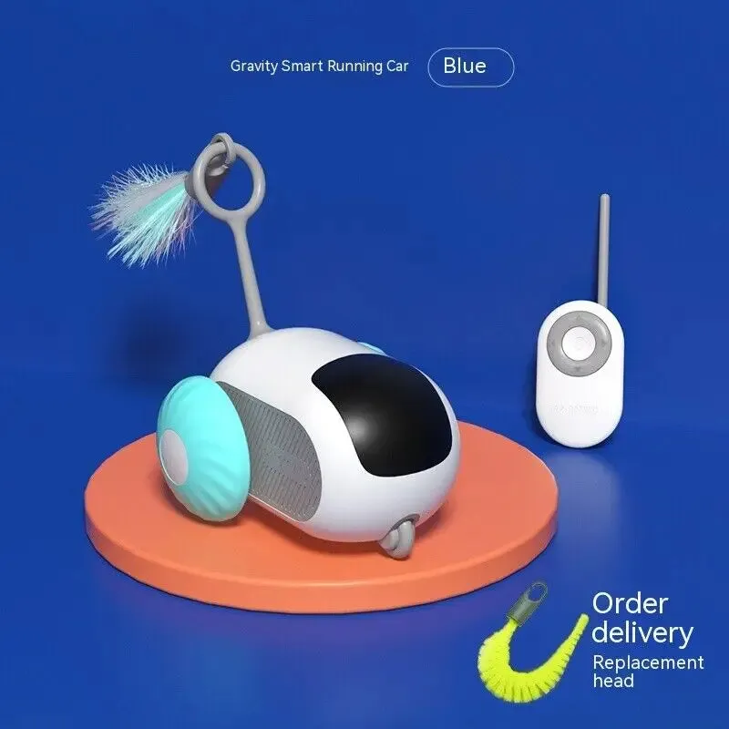 ATUBAN Remote Smart Cat Toy,Active Rolling Car with Replaceable Car,Rechargeable Wicked Car for Indoor Cats/Kitten Small Dogs
