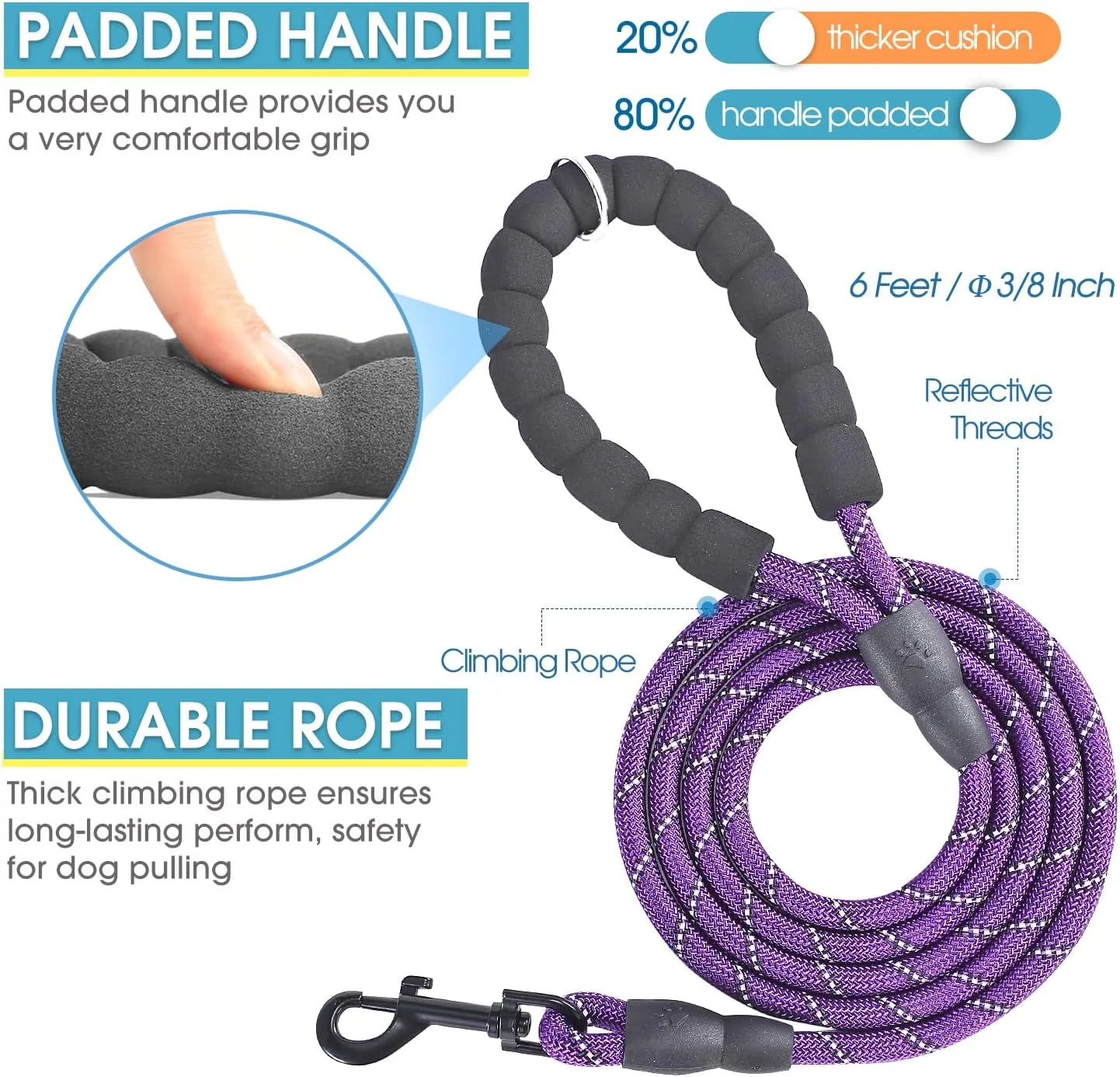 BAAPET Breathable Dog Harness for Small Puppy, Medium Dogs Step-in and Air Mesh with 6 Feet Reflective Rope Dog Leash (XL - 6 FT x Chest (24~28''), Purple)