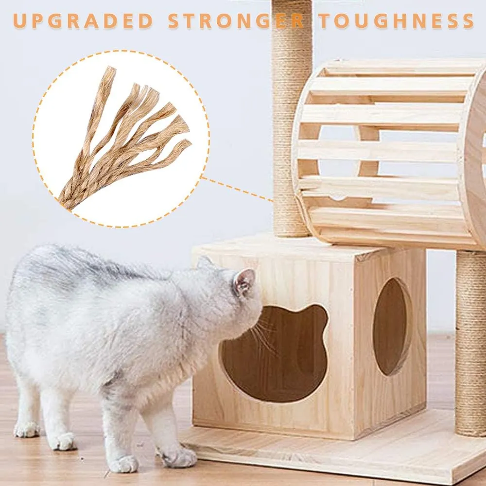 Barelove Cat Scratching Post Replacement, 4 Pieces Cat Scratcher Cat Tree Replacement Parts, 15.4'' x 2.67" Dia   7.87 x 2.67" DiaNatural Sisal Rope Cat Scratch Posts Include M8 Screws