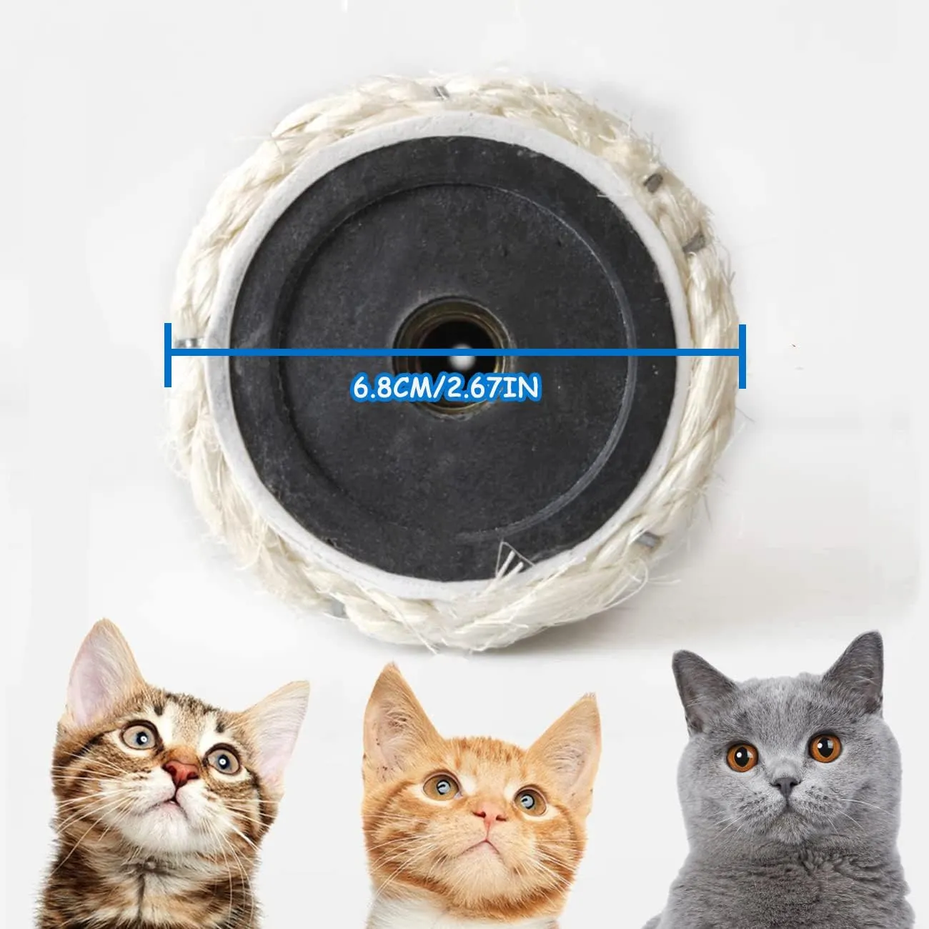 Barelove Cat Scratching Post Replacement, 4 Pieces Cat Scratcher Cat Tree Replacement Parts, 15.4'' x 2.67" Dia   7.87 x 2.67" DiaNatural Sisal Rope Cat Scratch Posts Include M8 Screws
