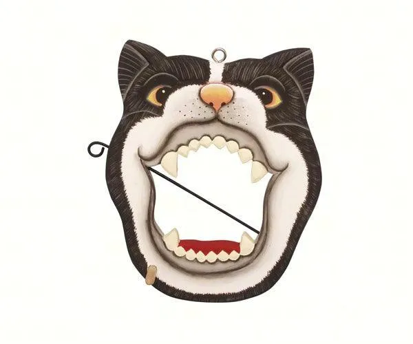 Black & White Cat Face Fruit or Birdseed Ball bird feeder