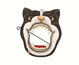 Black & White Cat Face Fruit or Birdseed Ball bird feeder
