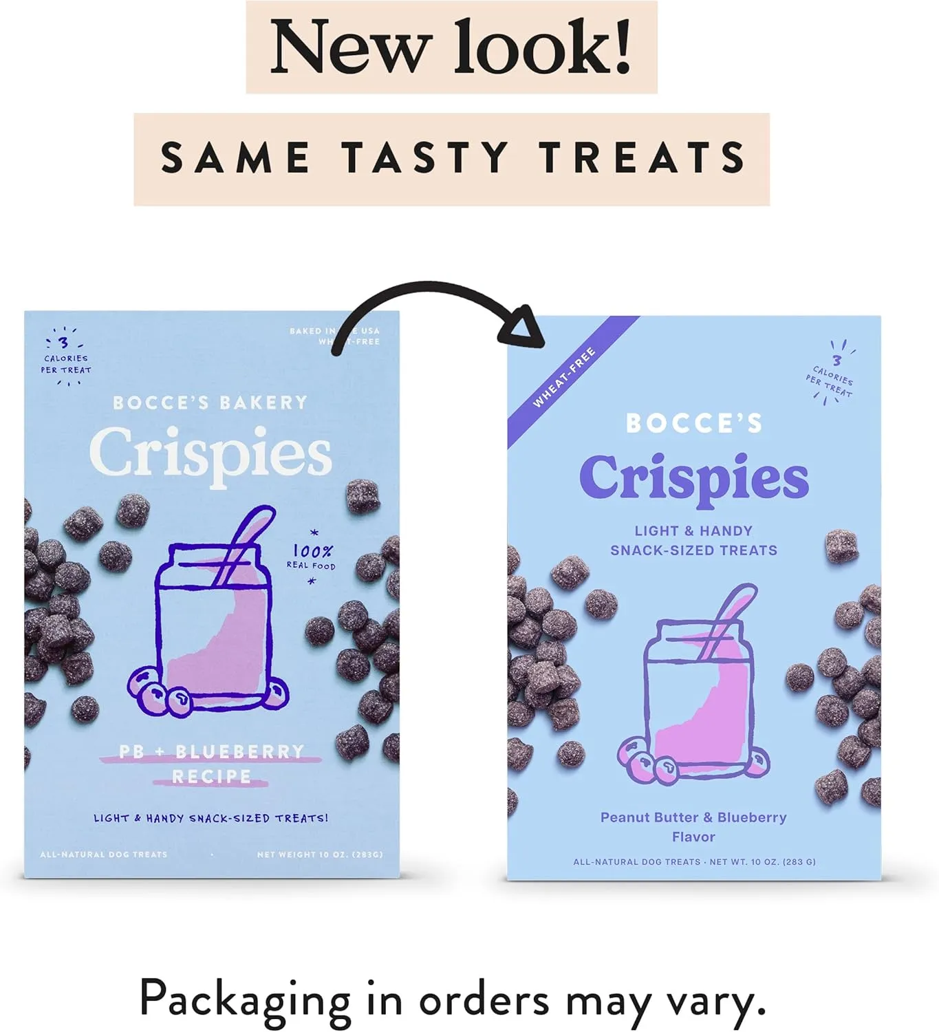 Bocce's Bakery PB   Blueberry Crispies Low-Calorie Wheat-Free Dog Treats, 10 oz
