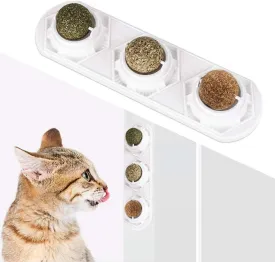 Catnip Wall Ball Toys  Rotatable Cat Snack Edible Balls with Natural Healthy Catnip | Silvervine | Gall Nut, Kitten Playing Chewing Cleaning Teeth Toy