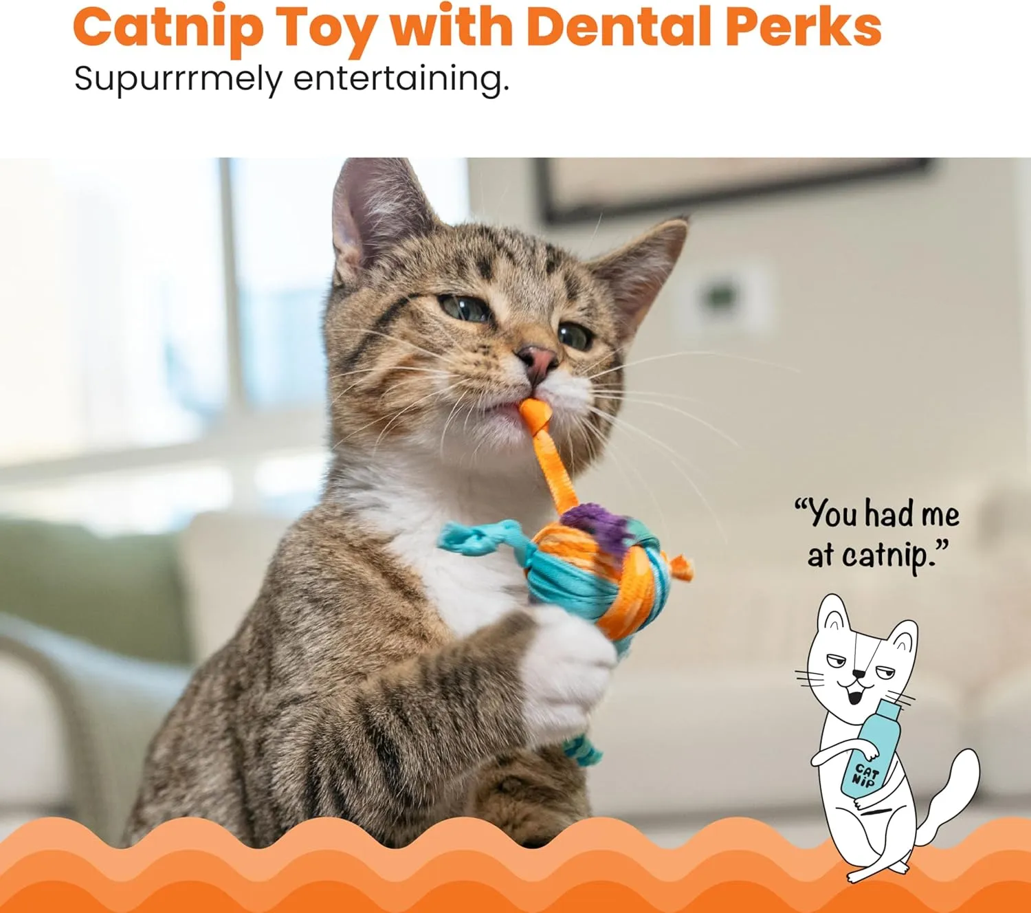 Catstages Tons of Tails Dental Catnip Cat Toy