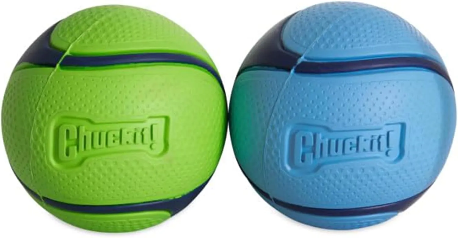 Chuckit! Sniff Ball Dog Toy, Durable High Bounce Bacon and Peanut Butter Scented Rubber Dog Ball Fetch Toy, Medium, 2 Pack