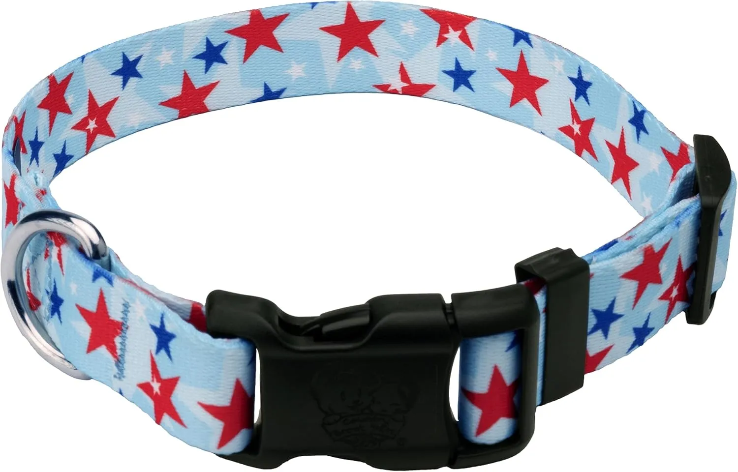 Country Brook Petz 5/8 Inch Deluxe Adjustable Dog Collar for Small, Medium, Large Breeds - Americana Collection with Patriotic Designs (American Celebration, Small)