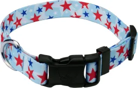 Country Brook Petz 5/8 Inch Deluxe Adjustable Dog Collar for Small, Medium, Large Breeds - Americana Collection with Patriotic Designs (American Celebration, Small)