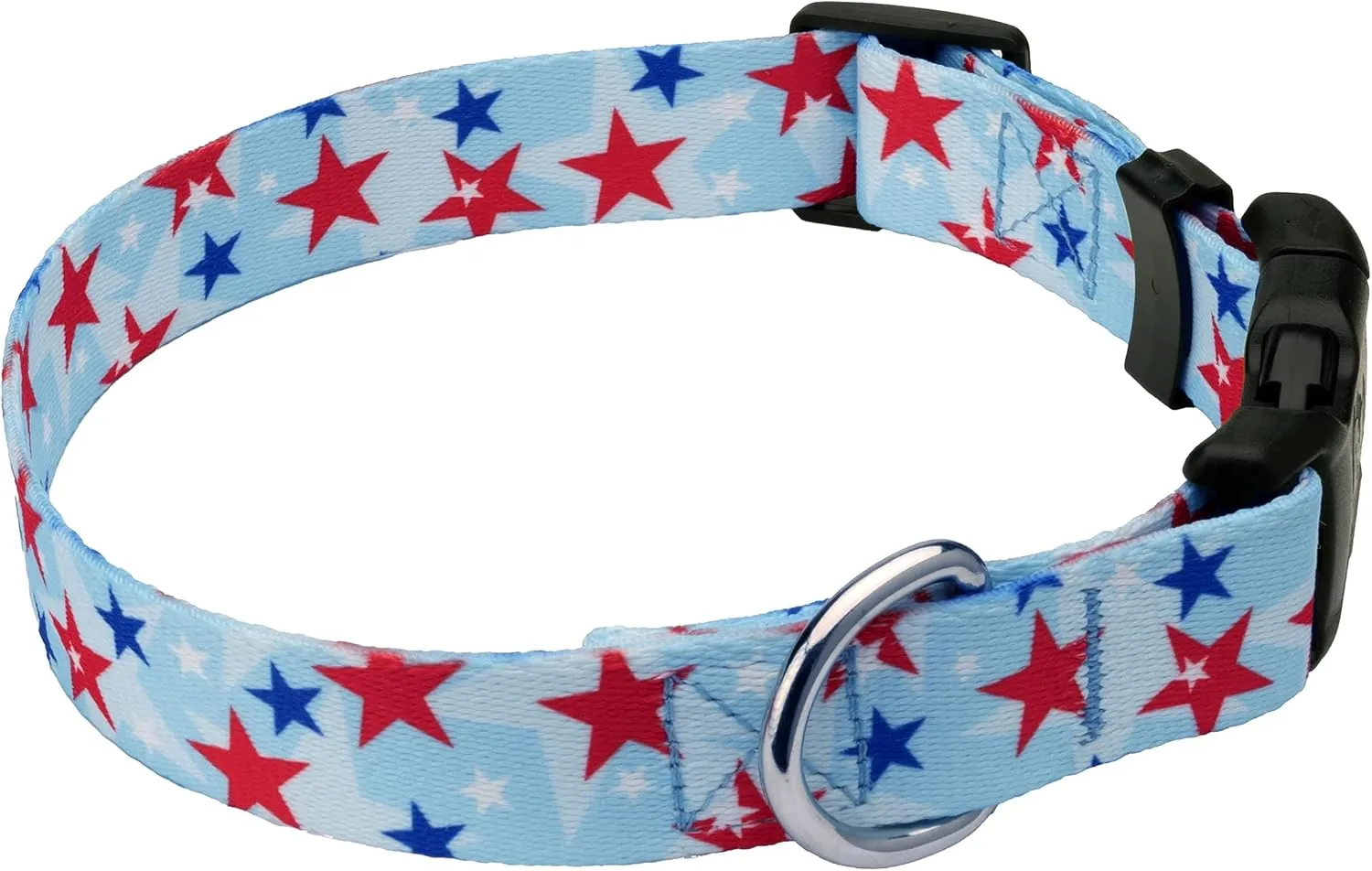 Country Brook Petz 5/8 Inch Deluxe Adjustable Dog Collar for Small, Medium, Large Breeds - Americana Collection with Patriotic Designs (American Celebration, Small)