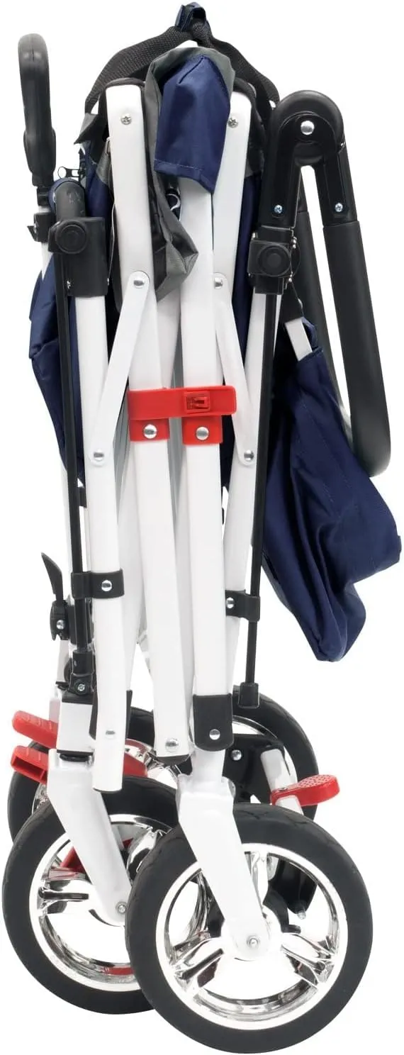 Creative Outdoor Distributor Push Pull Wagon for Kids, Foldable with Removable Canopy, Navy