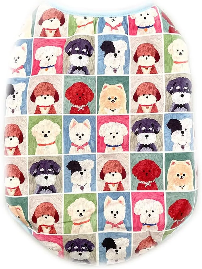 Cute Windproof Dog Winter Coat: Warm Dog Vest with 2 Layers Fleece Lined, Different Cute Dog Avatar Printing, Dog Cold Weather Coats Paded for Bulldog Teddy Small Dogs(Small)