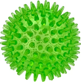 Cutie's PetBox Squeaky Rubber Spike Toy Ball for Medium, Large Dogs (3.5 Inch, Green)