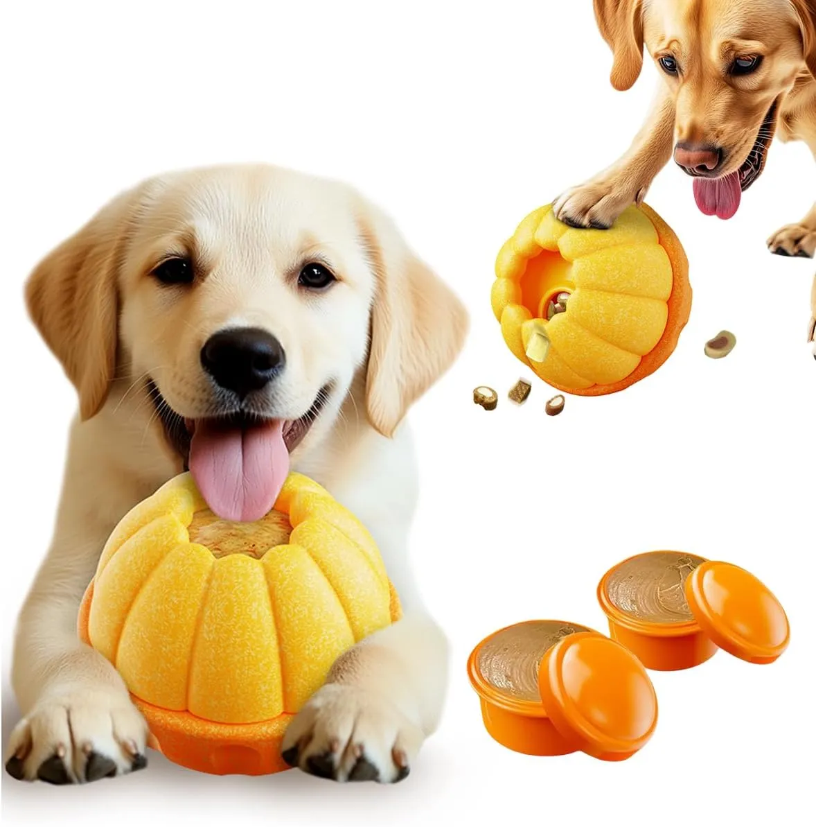 Dog Frozen Treat Toy to Keep Busy, Large Dog Chew Toys for Aggressive Chewers, Freezable Puzzle Treat Dispensing Toys, Interactive Enrichment Toys to Reduce Anxiety