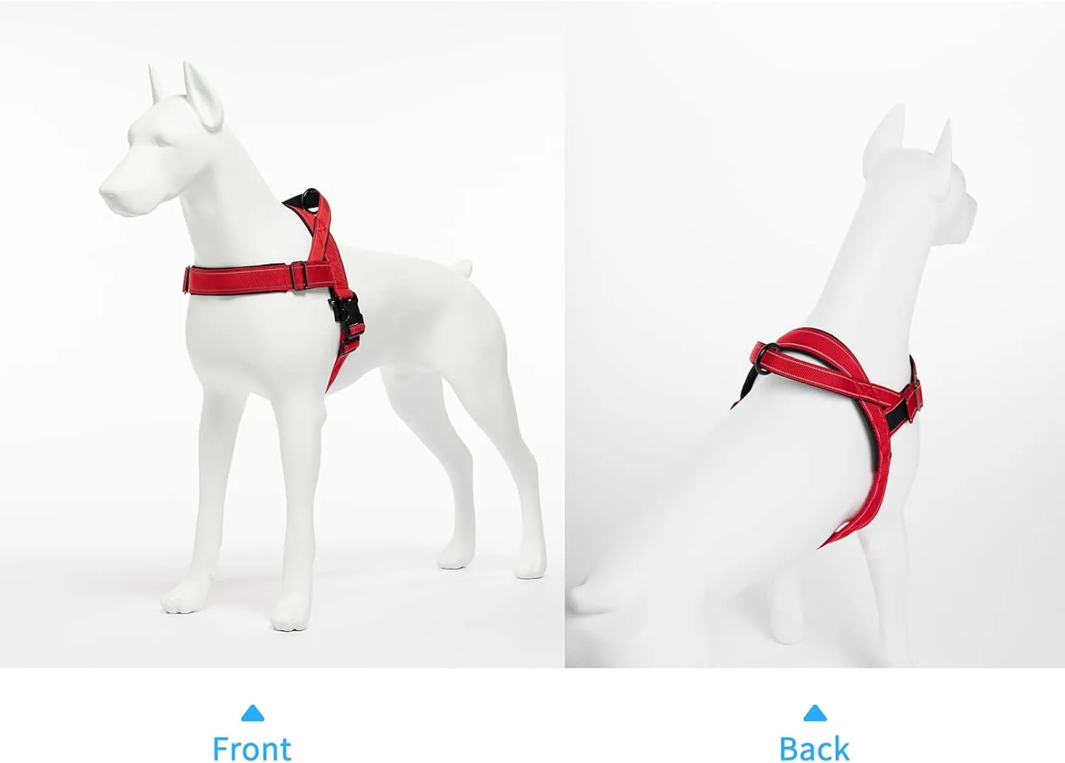 Dog Harness, No Pull Dog Harnesses for Small Medlium Large Dogs Escape Proof Reflective with Comfortable Handle(Red, M)