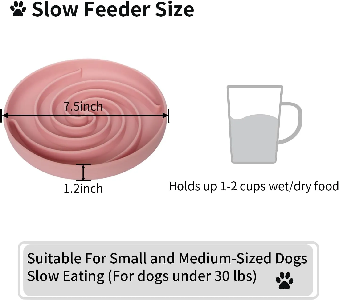 Dog Puzzle Bowl - Silicone Slow Feeder Dog Bowls for Healthy Eating - Puppy Slow Feeder Non-Slip Design Dishwasher Microwave Safe (Powder Pink)