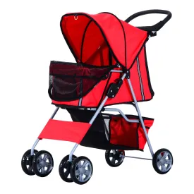 Dogs 600D Oxford Cloth Pram Red - Suitable for Small Pets