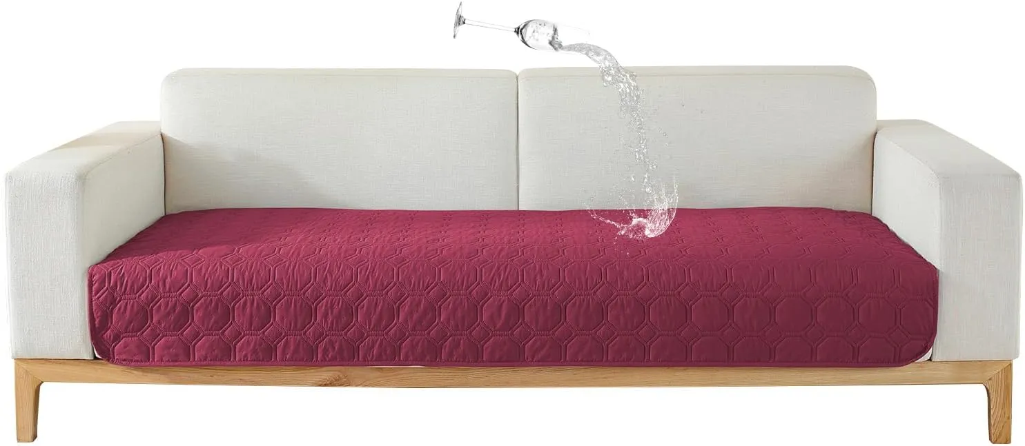 Double-Sided Waterproof Dog Bed Cover Pet Blanket Sofa Furniture Protector for Kids Dog Cat,Wine red,82x102inch