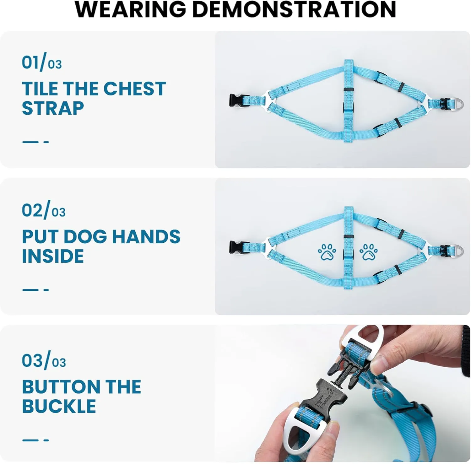 EXCELLENT ELITE SPANKER No Pull Dog Harness Adjustable Nylon Step-in Easy Pet Vest Chest Strap with Reflective and Leash Ring for Small Medium Large Breed Dogs Training Walking(Red-L)