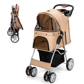 Foldable Pet Stroller 4-Wheel Travel Carrier by Furr Baby Gifts