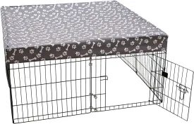 Geyecete Dog playpen Crate Cover Top Cover Dog Crate Covers Durable Sunshade Universal Fits 48 Inches Crate with 8/4 Panel-Cover only(Playpen not Included)-Sky Gray-Square