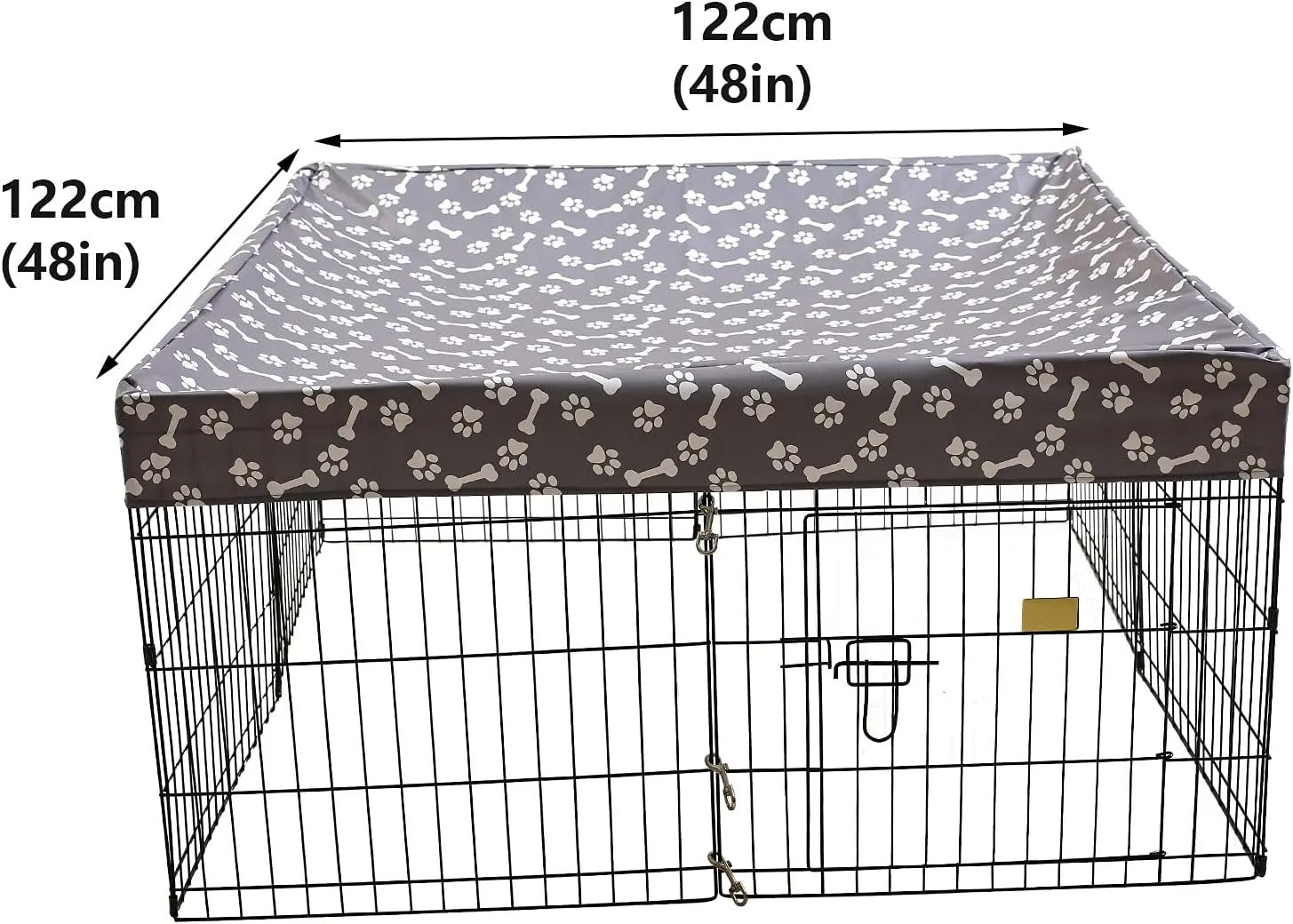 Geyecete Dog playpen Crate Cover Top Cover Dog Crate Covers Durable Sunshade Universal Fits 48 Inches Crate with 8/4 Panel-Cover only(Playpen not Included)-Sky Gray-Square