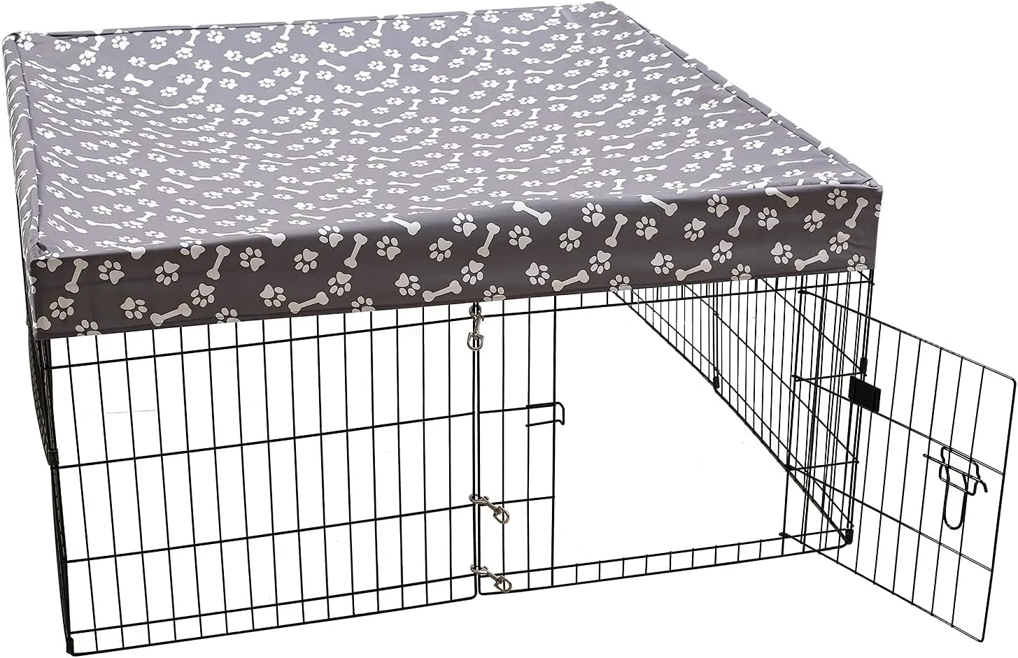 Geyecete Dog playpen Crate Cover Top Cover Dog Crate Covers Durable Sunshade Universal Fits 48 Inches Crate with 8/4 Panel-Cover only(Playpen not Included)-Sky Gray-Square