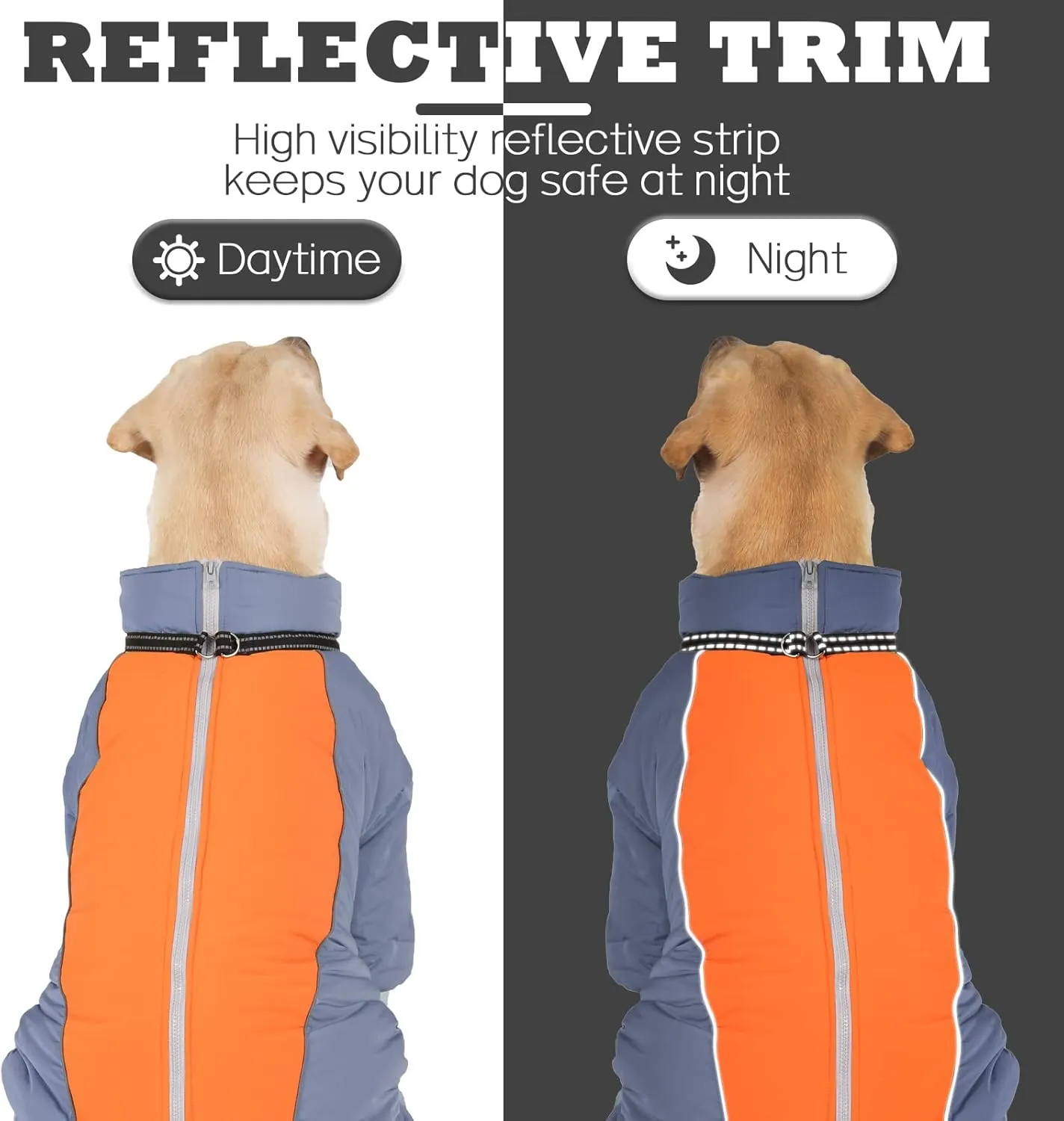 HazeBlue Fullbody Thick Winter Coat, Reflective Windproof Fleece Lined Snowsuit, Zip Up Waterproof Dog Jacket with Harness, Blue, 20