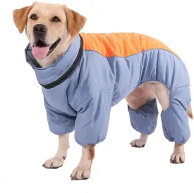 HazeBlue Fullbody Thick Winter Coat, Reflective Windproof Fleece Lined Snowsuit, Zip Up Waterproof Dog Jacket with Harness, Blue, 20