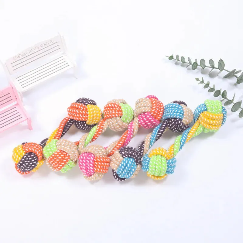 Interactive Cotton Rope Dog Toy for Chewing and Sharpening Teeth