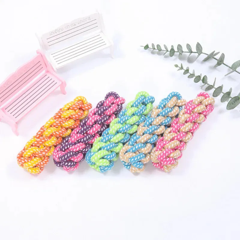 Interactive Cotton Rope Dog Toy for Chewing and Sharpening Teeth
