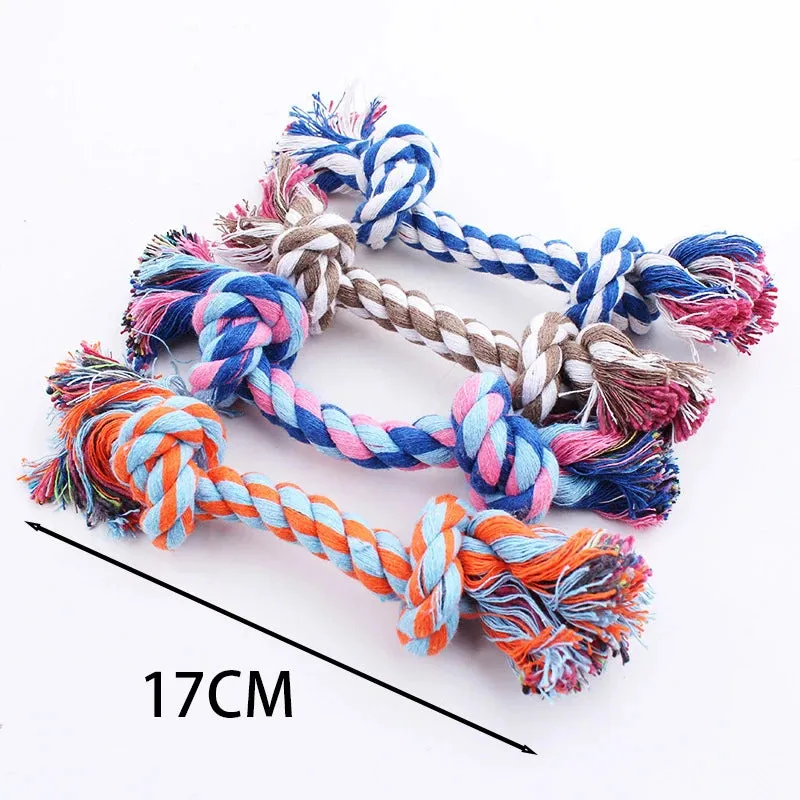 Interactive Cotton Rope Dog Toy for Chewing and Sharpening Teeth