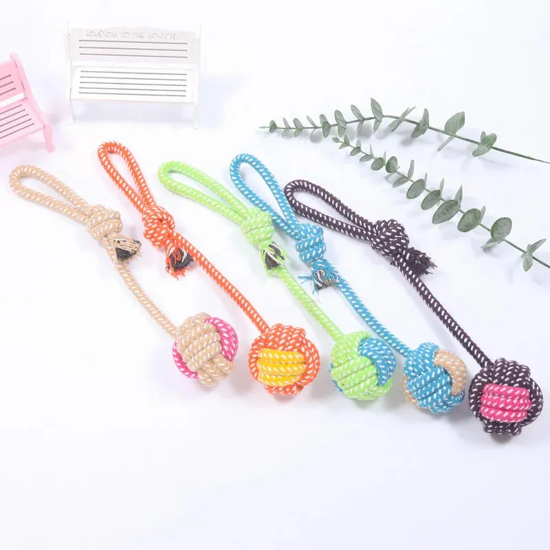 Interactive Cotton Rope Dog Toy for Chewing and Sharpening Teeth
