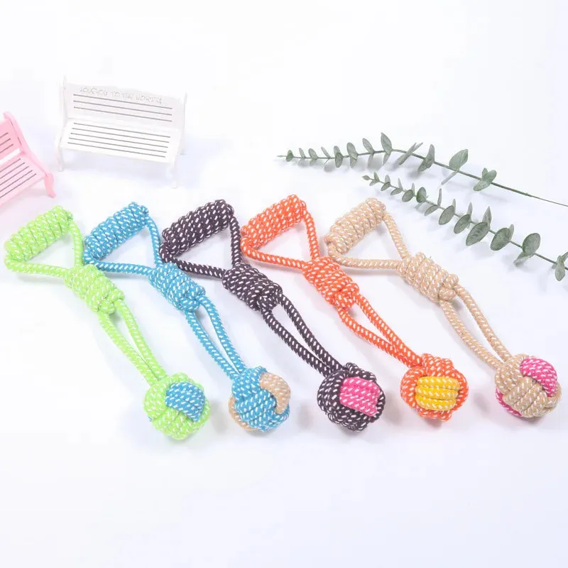 Interactive Cotton Rope Dog Toy for Chewing and Sharpening Teeth