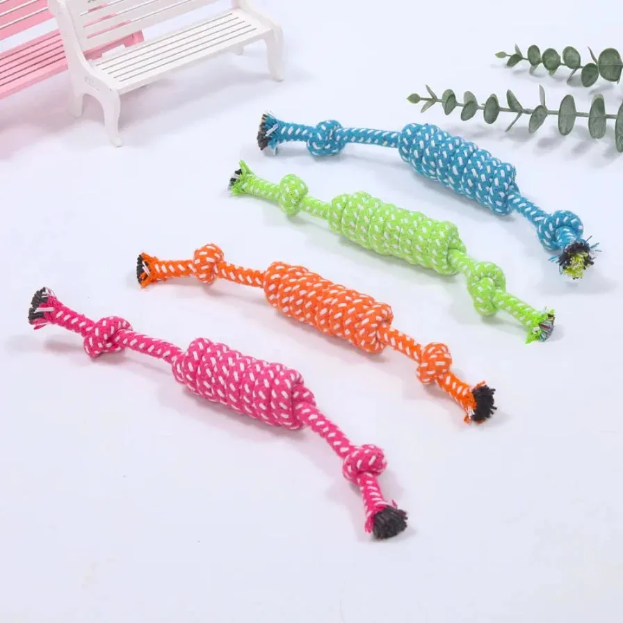 Interactive Cotton Rope Dog Toy for Chewing and Sharpening Teeth