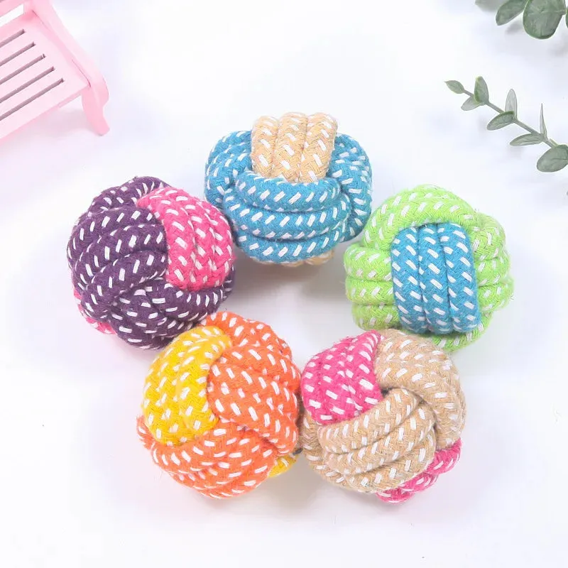 Interactive Cotton Rope Dog Toy for Chewing and Sharpening Teeth
