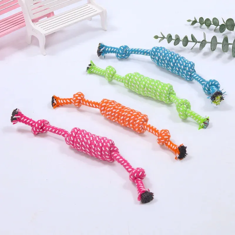 Interactive Cotton Rope Dog Toy for Chewing and Sharpening Teeth