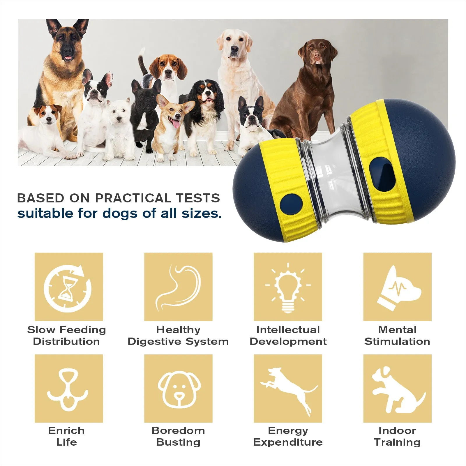 KADTC Super Ball Dog Treat Dispenser Toy Puppy Interactive Puzzle Toy Doggy Slow Feeder Pet Food Dispensing for Big Medium Small Dogs Birthday